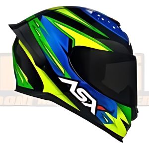 CAPACETE ASX EAGLE RACING PATRIOT BRILHO PRETO/VERDE/AMARELO 58 M