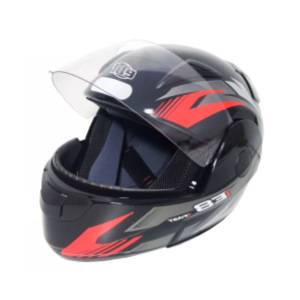 CAPACETE EBF NEW E08 FAST / TAMANHO 56 / PRETO/VERMELHO