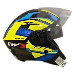 FW3 CAPACETE X OPEN UP FOX COM OCULOS AMARELO C/ AZUL 56