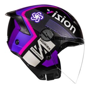 CAPACETE NORISK NEO VIZION MATTE BLK/PURPLE 60/L