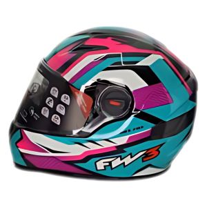 CAPACETE FW3 GTX FOX COM OCULOS AZUL TIFANNY 56