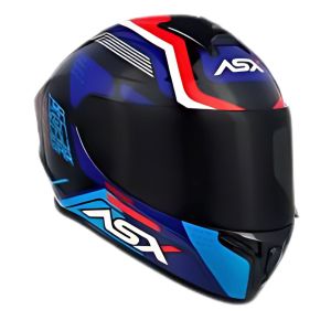 CAPACETE ASX DRAKEN COUGAR BRILHO PRETO/AZUL/VERMELHO 56/S