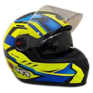 CAPACETE FW3 GTX FOX COM OCULOS AMARELO COM AZUL 58