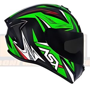 CAPACETE ASX DRAKEN VECTOR BRILHO PRETO/VERDE/BRANCO 60/L