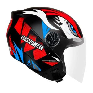 CAPACETE SPARK JET DRAGON 58 PRETO/VERMELHO