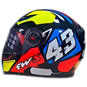 CAPACETE FW3 GTX 43 COM OCULOS AMARELO E AZUL 60