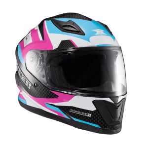 CAPACETE TEXX HAWK RIDE AZUL/ROSA/BRANCO/PRETO TAMANHO 58