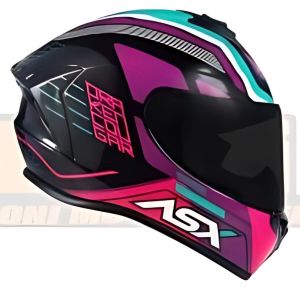 CAPACETE ASX DRAKEN COUGAR BRILHO PRETO/PINK/TIFFANY 58/M