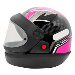 _x000D_ CAPACETE EBF AUTOMATICO STYLE / TAMANHO 56 / PRETO/ROSA