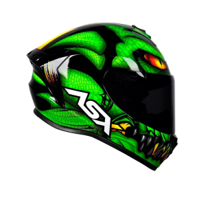 CAPACETE ASX DRAKEN RAPTOR BRILHO PRETO/VERDE 56 S