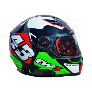 CAPACETE FW3 GTX 43 COM OCULOS VERMELHO E VERDE 56