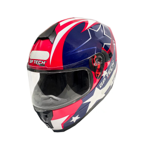 CAPACETE GP TECH ULTRA USA SV AZUL/VERMELHO 58