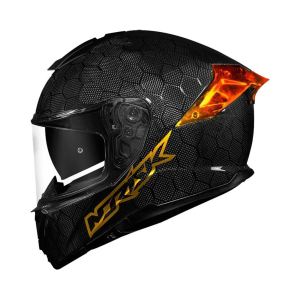 CAPACETE NORISK VIPER GT SNAKE CARBONO BLACK/GOLD 56/S