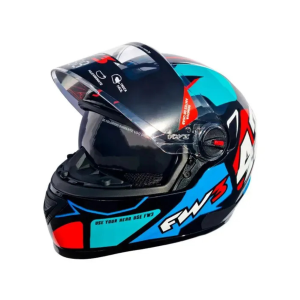 CAPACETE FW3 GTX 43 COM OCULOS AZUL E VERMELHO 58