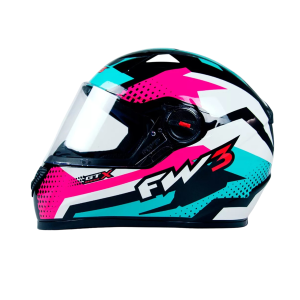 CAPACETE FW3 X GTN SUPER TIFANNY COM ROSA E BRANCO 56