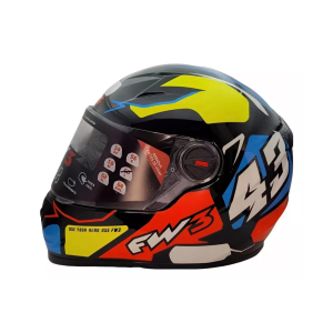 CAPACETE FW3 GTX 43 COM OCULOS / AMARELO E AZUL / TAMANHO 56