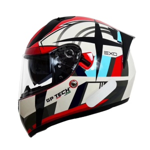 CAPACETE GP TECH V128 EXO VERMELHO/CINZA 56