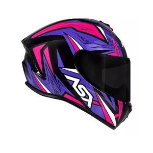 CAPACETE ASX DRAKEN VECTOR BRILHO PRETO/LILAS/ROSA 60/L