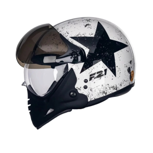 CAPACETE F-21 OLD TANK BRANCO/PRETO 60