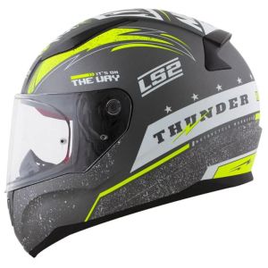 CAPACETE LS2 RAPID FF353 THUNDER MATTE GRY/WHT/FLUO YLW 58/M