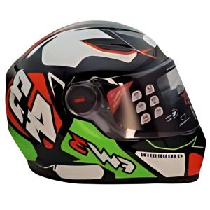 CAPACETE FW3 GTX 43 COM OCULOS VERMELHO E VERDE 60