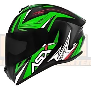 CAPACETE ASX DRAKEN VECTOR BRILHO PRETO/VERDE/BRANCO 60/L