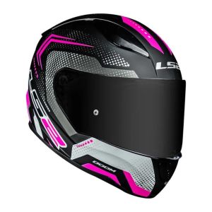 CAPACETE LS2 RAPID FF353 DOOM MATTE BLACK/PINK 58/M