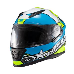 CAPACETE TEXX WING SUPERSTAR AZUL/VERDE/BRANCO TAMANHO 62