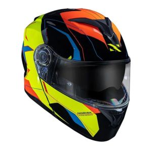 CAPACETE NORISK FORCE QUANTUM BLACK/HV/YELLOW 60/L