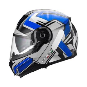 CAPACETE GP TECH A118 SV FUSION ARTICULADO ROBOCOP PRETO-AZUL 58 COD FAB: 1192