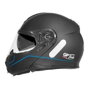 CAPACETE GP TECH A118 SV ROAD ARTICULADO ROBOCOP FOSCO PRETO-AZUL 58