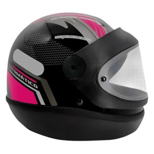 _x000D_ CAPACETE EBF AUTOMATICO STYLE / TAMANHO 56 / PRETO/ROSA