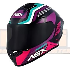 CAPACETE ASX DRAKEN COUGAR BRILHO PRETO/PINK/TIFFANY 56/S