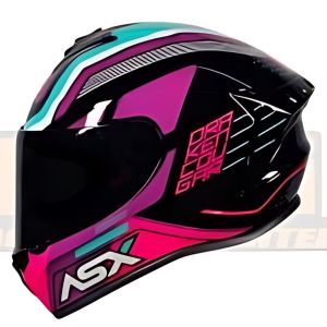 CAPACETE ASX DRAKEN COUGAR BRILHO PRETO/PINK/TIFFANY 58/M