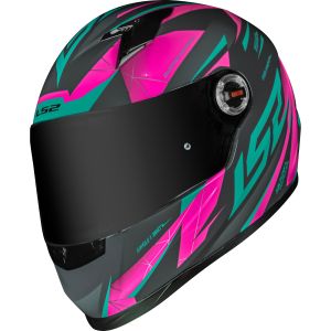 CAPACETE LS2 FF358 DRAZE GREY/GREEM/PINK 58/M