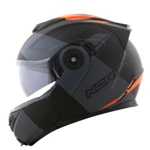 CAPACETE NORISK ROUTE FF345 STROKE MATTE BLK/ORANGE 54/X