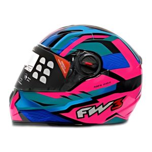 CAPACETE FW3 GTX FOX COM OCULOS ROSA 60