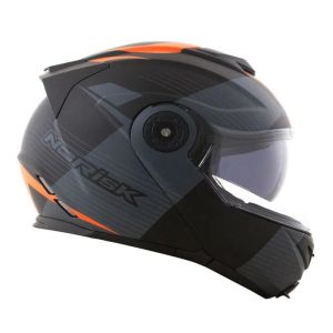 CAPACETE NORISK ROUTE FF345 STROKE MATTE BLK/ORANGE 62/XL