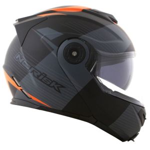 CAPACETE NORISK ROUTE FF345 STROKE MATTE BLK/ORANGE 54/X