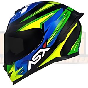 CAPACETE ASX EAGLE RACING PATRIOT BRILHO PRETO/VERDE/AMARELO 58 M