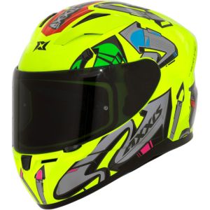 CAPACETE AXXIS SEGMENT ARROWS C13 / YELLOW FLUOR GLOSS / TAMANHO 62